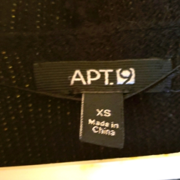 Apt.9 Black Shawl Collar Cardigan Academia Inspired Elbow Patches - Picture 3 of 7